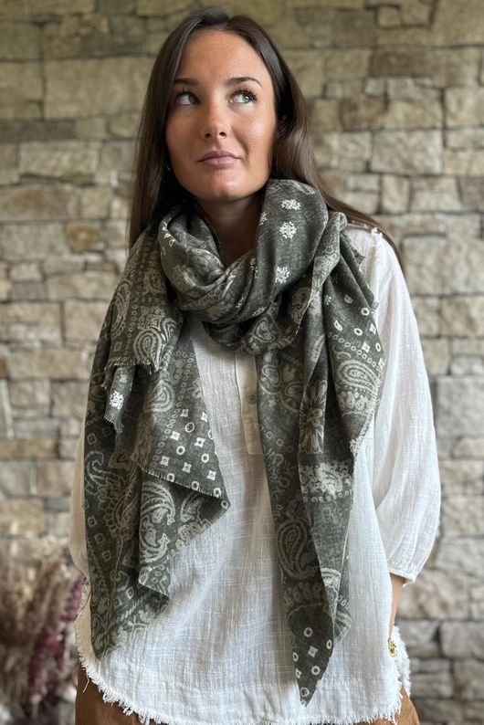 Lucky Bandana Scarf Khaki 
